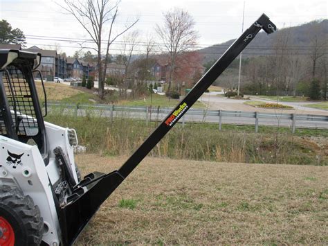 skid steer telescopic boom attachment|adjustable skid steer crane jib.